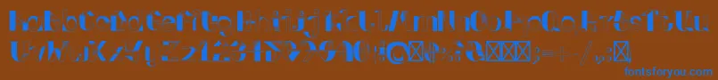 フォントFoldupV3 – 茶色の背景に青い文字