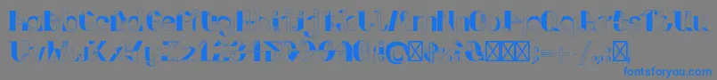 FoldupV3 Font – Blue Fonts on Gray Background