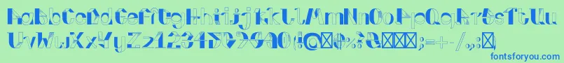 FoldupV3 Font – Blue Fonts on Green Background