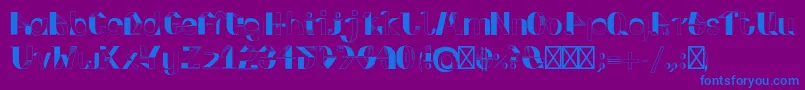 FoldupV3-Schriftart – Blaue Schriften auf violettem Hintergrund
