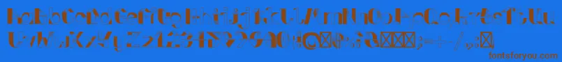 FoldupV3 Font – Brown Fonts on Blue Background