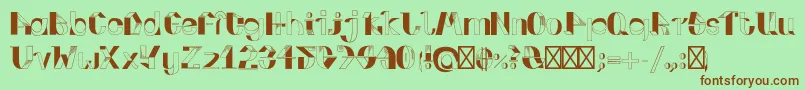 FoldupV3 Font – Brown Fonts on Green Background
