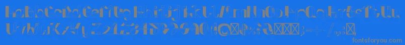 フォントFoldupV3 – 青い背景に灰色の文字