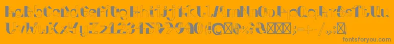 FoldupV3-Schriftart – Graue Schriften auf orangefarbenem Hintergrund
