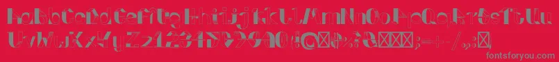 FoldupV3 Font – Gray Fonts on Red Background