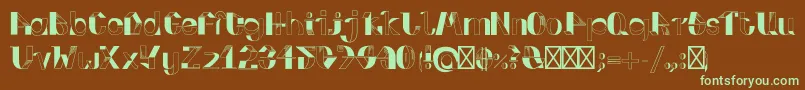 FoldupV3 Font – Green Fonts on Brown Background