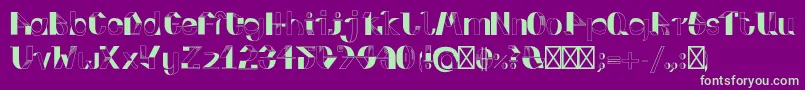 FoldupV3 Font – Green Fonts on Purple Background