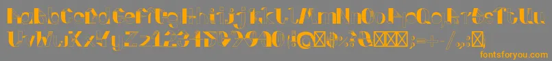 フォントFoldupV3 – オレンジの文字は灰色の背景にあります。