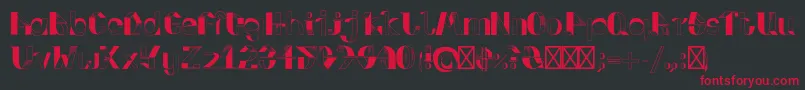 Czcionka FoldupV3 – czerwone czcionki na czarnym tle