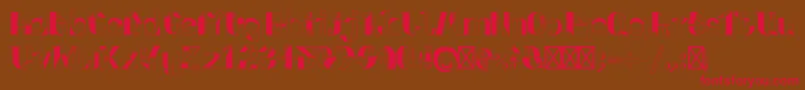 FoldupV3 Font – Red Fonts on Brown Background