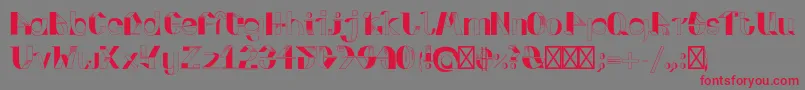 FoldupV3 Font – Red Fonts on Gray Background