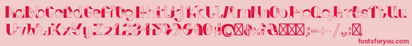 フォントFoldupV3 – ピンクの背景に赤い文字