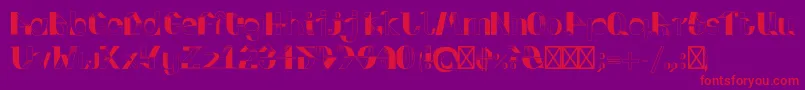 フォントFoldupV3 – 紫の背景に赤い文字