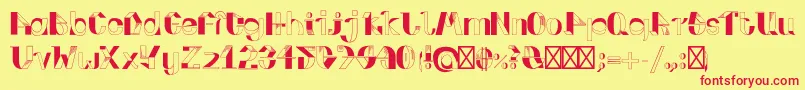 FoldupV3 Font – Red Fonts on Yellow Background