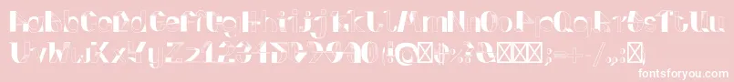 FoldupV3-Schriftart – Weiße Schriften auf rosa Hintergrund