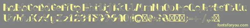 FoldupV3 Font – Yellow Fonts on Gray Background