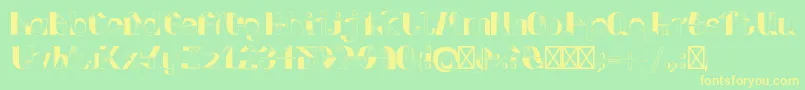 FoldupV3-Schriftart – Gelbe Schriften auf grünem Hintergrund
