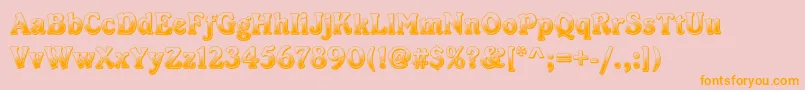 Dschocolade-Schriftart – Orangefarbene Schriften auf rosa Hintergrund