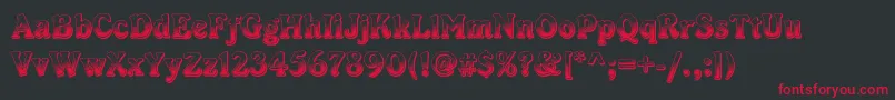 Dschocolade-Schriftart – Rote Schriften auf schwarzem Hintergrund