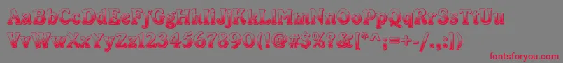 フォントDschocolade – 赤い文字の灰色の背景