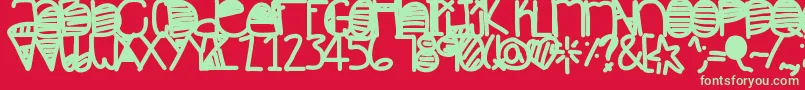 Fonte Inthemorming – fontes verdes em um fundo vermelho