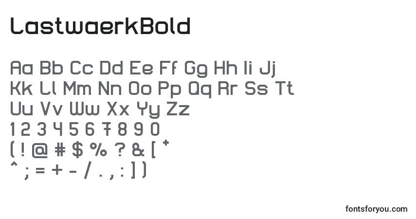 A fonte LastwaerkBold – alfabeto, números, caracteres especiais