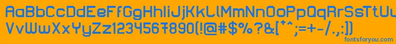 フォントLastwaerkBold – オレンジの背景に青い文字