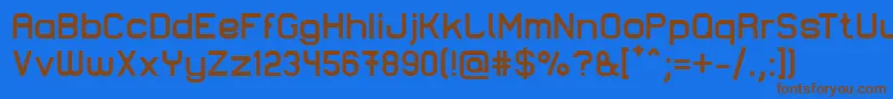 フォントLastwaerkBold – 茶色の文字が青い背景にあります。