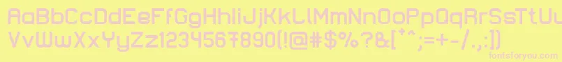 LastwaerkBold-fontti – vaaleanpunaiset fontit keltaisella taustalla