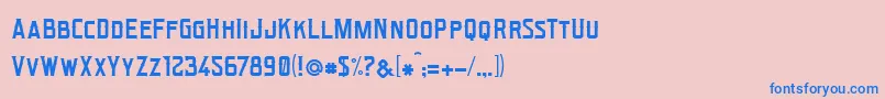 フォントBonzerSanFrancisco – ピンクの背景に青い文字