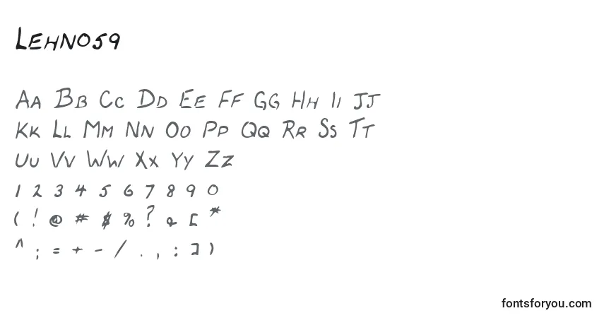 Lehn059-fontti – aakkoset, numerot, erikoismerkit