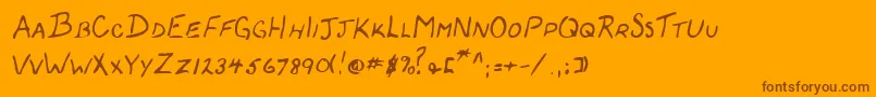 Lehn059-fontti – ruskeat fontit oranssilla taustalla