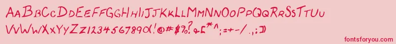 Lehn059 Font – Red Fonts on Pink Background