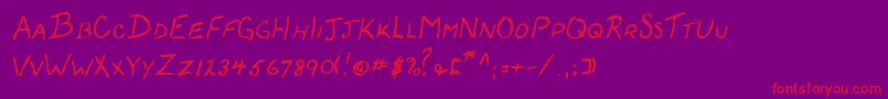 Lehn059 Font – Red Fonts on Purple Background