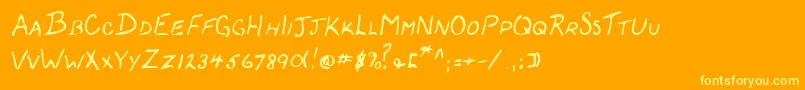 Lehn059 Font – Yellow Fonts on Orange Background