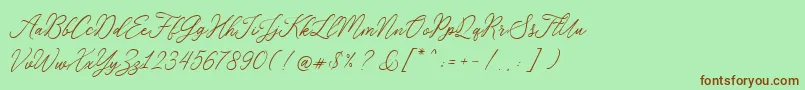 RosabeliaSldt Font – Brown Fonts on Green Background