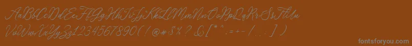 RosabeliaSldt-Schriftart – Graue Schriften auf braunem Hintergrund