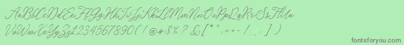 RosabeliaSldt-Schriftart – Graue Schriften auf grünem Hintergrund