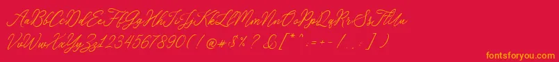 RosabeliaSldt Font – Orange Fonts on Red Background