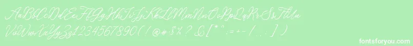 フォントRosabeliaSldt – 緑の背景に白い文字