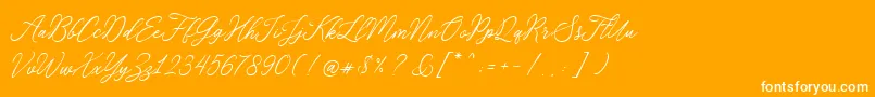 フォントRosabeliaSldt – オレンジの背景に白い文字