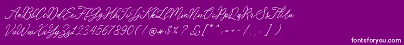 RosabeliaSldt Font – White Fonts on Purple Background