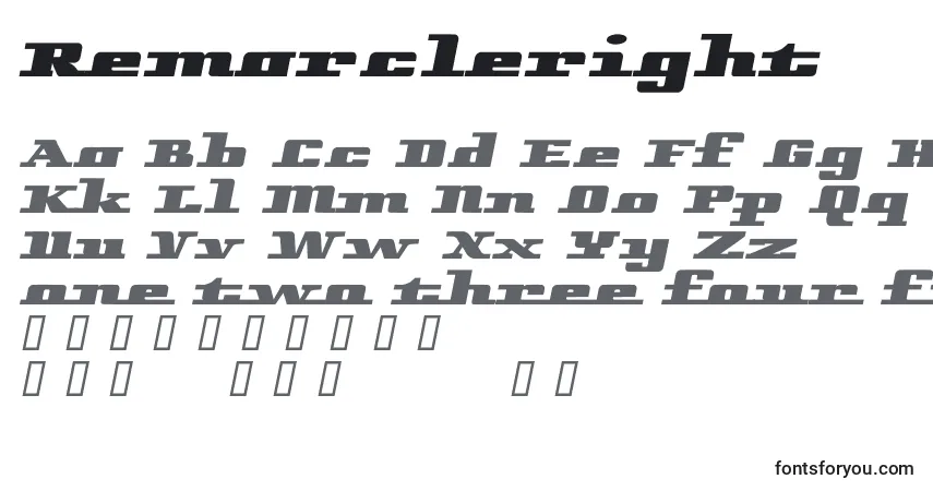 Remarcleright-fontti – aakkoset, numerot, erikoismerkit