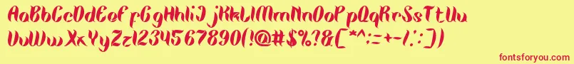 TheMiracle Font – Red Fonts on Yellow Background