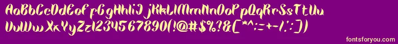 TheMiracle Font – Yellow Fonts on Purple Background