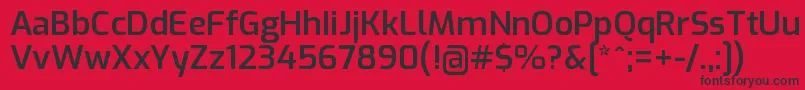 フォントExoSemibold – 赤い背景に黒い文字