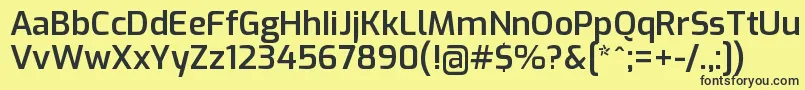 Czcionka ExoSemibold – czarne czcionki na żółtym tle