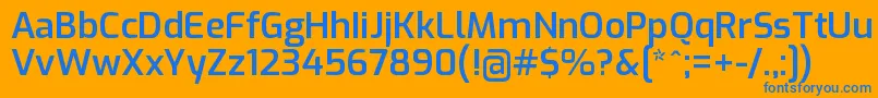 Шрифт ExoSemibold – синие шрифты на оранжевом фоне