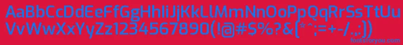 フォントExoSemibold – 赤い背景に青い文字
