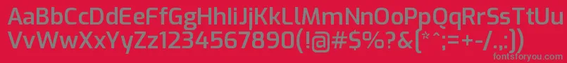 フォントExoSemibold – 赤い背景に灰色の文字